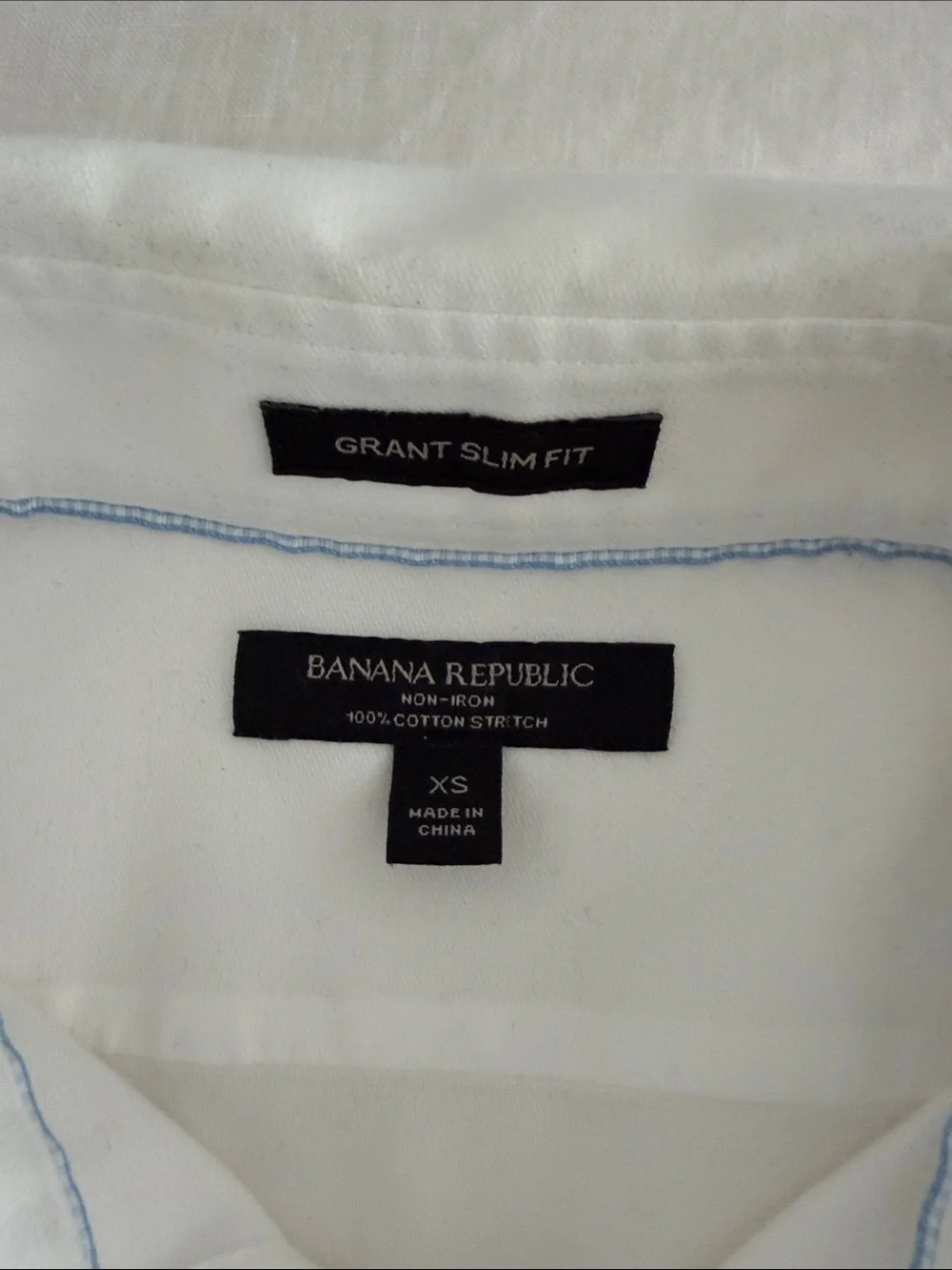 Banana Republic White Men's Dress Shirt - Spread Collar